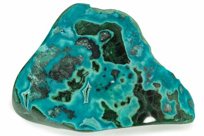 Vibrant, Polished Malachite with Chrysocolla - Congo #235129